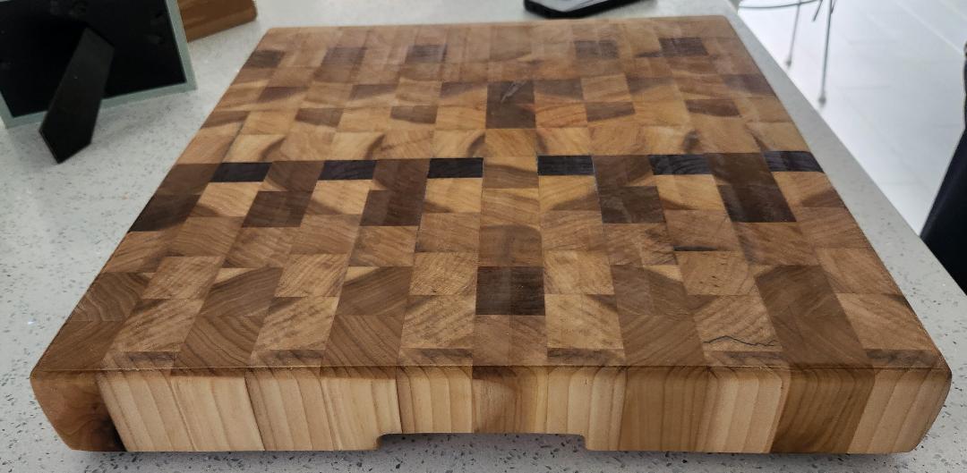 Poplar Butcher Block Cutting Board With Black Walnut *