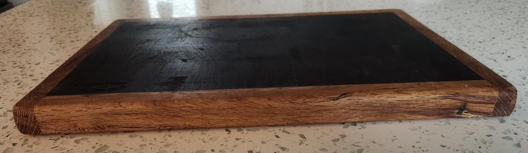 Handcrafted Black Walnut Butcher Block Cutting Board with Hardwood Trim