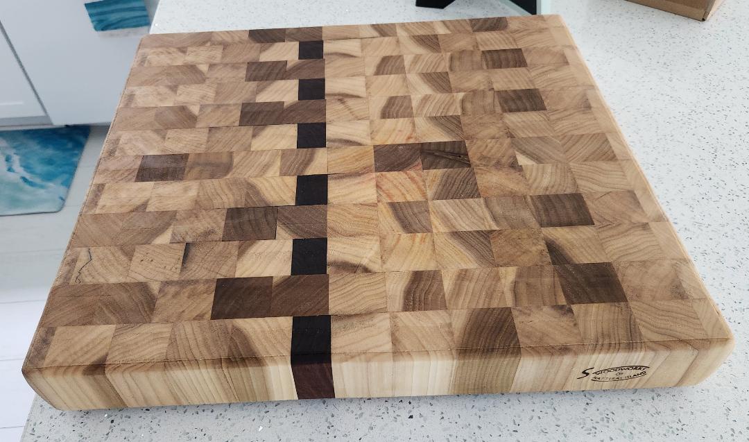 Poplar Butcher Block Cutting Board With Black Walnut *