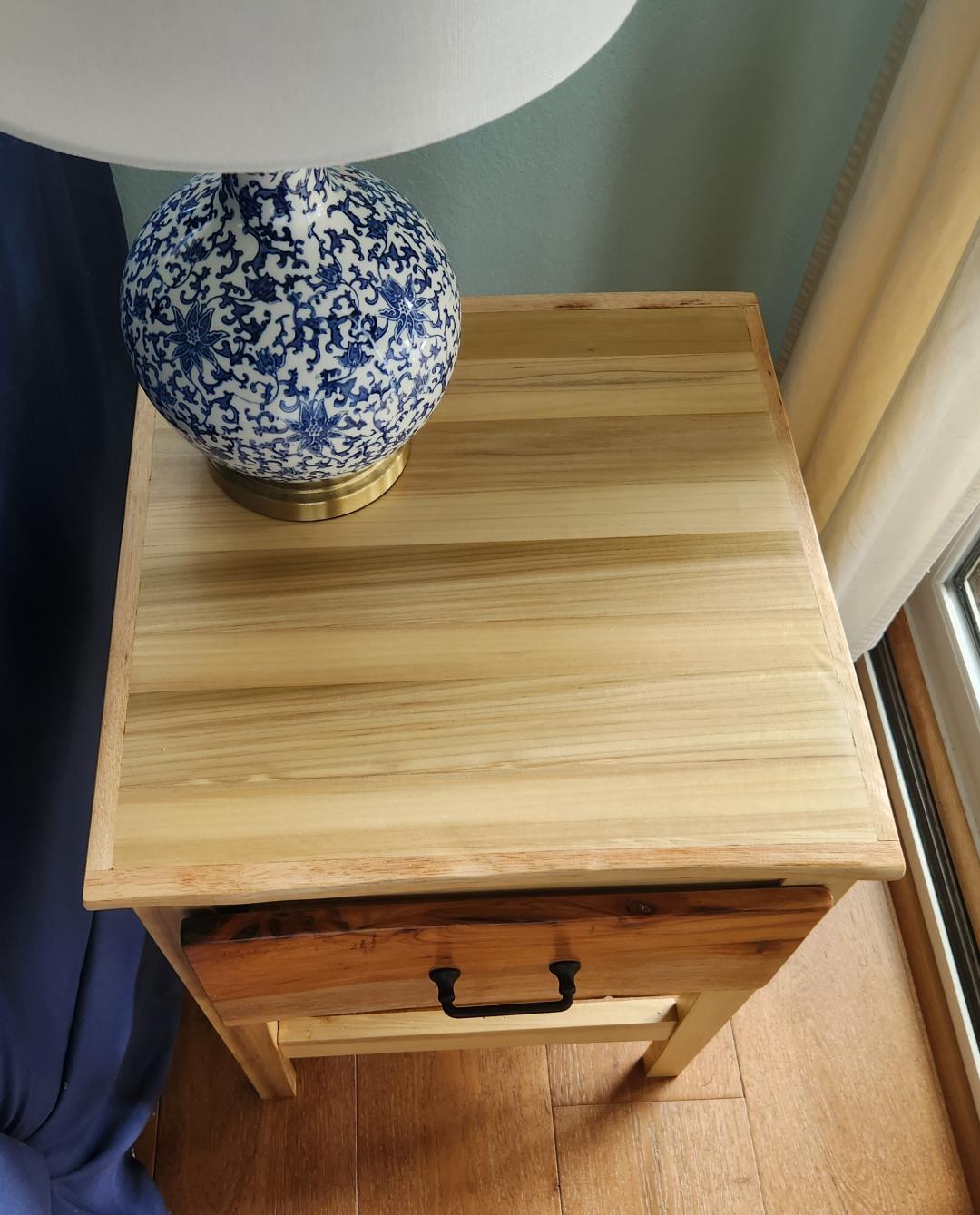 Handcrafted Poplar Nightstand/End Table With Pecan Trim*