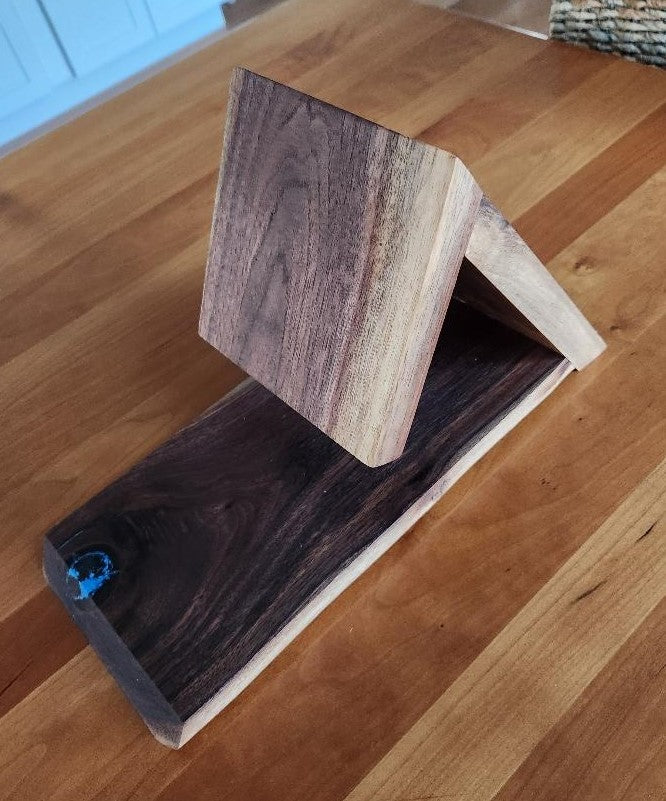 Handcrafted Live Edge Black Walnut Book Caddy*