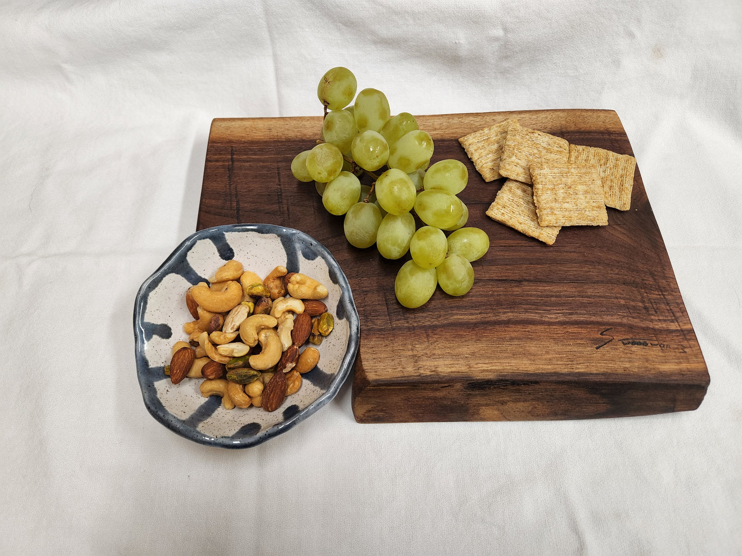 Live Edge Charcuterie/Cheese Board With Bowl (Black Walnut)