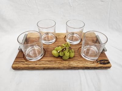 Beverage Board - 4 Glass (Red Oak)