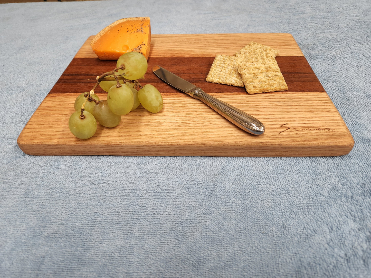 Cutting Board (Red Oak with unknown deep red hardwood) *